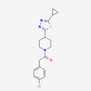 2-(4-Chlorophenyl)-1-(4-(5-cyclopropyl-1,3,4-thiadiazol-2-yl)piperidin-1-yl)ethanone