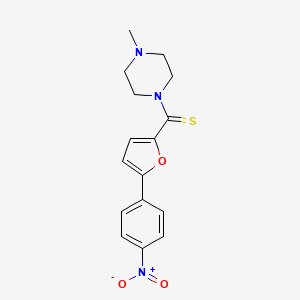 molecular formula C16H17N3O3S B2637817 (4-Methylpiperazin-1-yl)(5-(4-nitrophenyl)furan-2-yl)methanethione CAS No. 919738-37-7