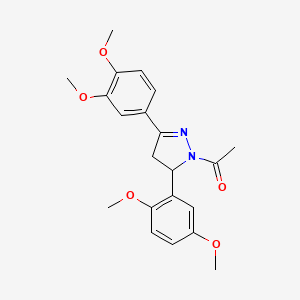 1-(5-(2,5-dimethoxyphenyl)-3-(3,4-dimethoxyphenyl)-4,5-dihydro-1H-pyrazol-1-yl)ethanone