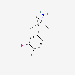 molecular formula C12H14FNO B2637826 3-(3-Fluoro-4-methoxyphenyl)bicyclo[1.1.1]pentan-1-amine CAS No. 2287321-46-2