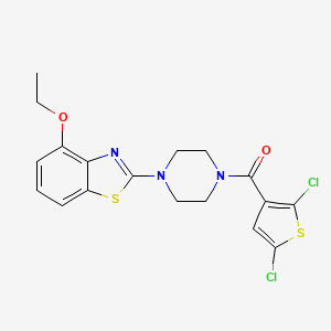 molecular formula C18H17Cl2N3O2S2 B2637827 (2,5-二氯噻吩-3-基)(4-(4-乙氧基苯并[d]噻唑-2-基)哌嗪-1-基)甲酮 CAS No. 897478-14-7