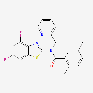 molecular formula C22H17F2N3OS B2637831 N-(4,6-二氟苯并[d]噻唑-2-基)-2,5-二甲基-N-(吡啶-2-基甲基)苯甲酰胺 CAS No. 900005-93-8