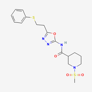 1-(methylsulfonyl)-N-(5-(2-(phenylthio)ethyl)-1,3,4-oxadiazol-2-yl)piperidine-3-carboxamide