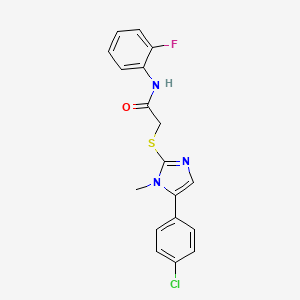 2-((5-(4-chlorophenyl)-1-methyl-1H-imidazol-2-yl)thio)-N-(2-fluorophenyl)acetamide