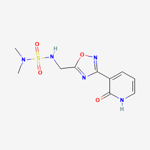 molecular formula C10H13N5O4S B2637844 5-[(二甲基氨磺酰氨基)甲基]-3-(2-氧代-1H-吡啶-3-基)-1,2,4-恶二唑 CAS No. 1904373-60-9