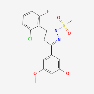 5-(2-chloro-6-fluorophenyl)-3-(3,5-dimethoxyphenyl)-1-(methylsulfonyl)-4,5-dihydro-1H-pyrazole