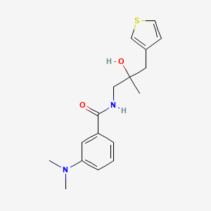 molecular formula C17H22N2O2S B2637851 3-(dimethylamino)-N-{2-hydroxy-2-[(thiophen-3-yl)methyl]propyl}benzamide CAS No. 2097921-36-1