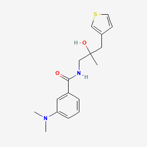 molecular formula C17H22N2O2S B2637851 3-(二甲氨基)-N-{2-羟基-2-[(噻吩-3-基)甲基]丙基}苯甲酰胺 CAS No. 2097921-36-1