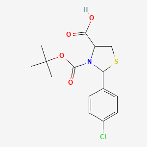 3-(Tert-butoxycarbonyl)-2-(4-chlorophenyl)-1,3-thiazolane-4-carboxylic acid
