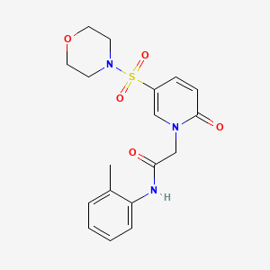 molecular formula C18H21N3O5S B2637861 N-(2-甲基苯基)-2-[5-(吗啉-4-基磺酰基)-2-氧代吡啶-1(2H)-基]乙酰胺 CAS No. 1251685-08-1