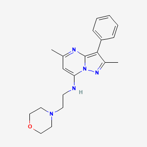 molecular formula C20H25N5O B2637862 2,5-dimethyl-N-[2-(morpholin-4-yl)ethyl]-3-phenylpyrazolo[1,5-a]pyrimidin-7-amine CAS No. 862197-65-7