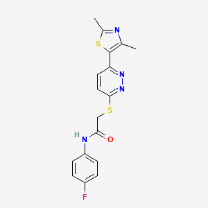 2-((6-(2,4-dimethylthiazol-5-yl)pyridazin-3-yl)thio)-N-(4-fluorophenyl)acetamide