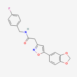 2-(5-(benzo[d][1,3]dioxol-5-yl)isoxazol-3-yl)-N-(4-fluorobenzyl)acetamide
