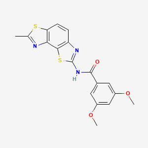 molecular formula C18H15N3O3S2 B2637871 3,5-dimethoxy-N-(7-methyl-[1,3]thiazolo[5,4-e][1,3]benzothiazol-2-yl)benzamide CAS No. 361171-20-2