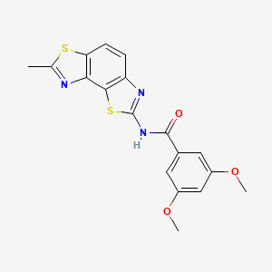 3,5-dimethoxy-N-{11-methyl-3,10-dithia-5,12-diazatricyclo[7.3.0.0^{2,6}]dodeca-1(9),2(6),4,7,11-pentaen-4-yl}benzamide