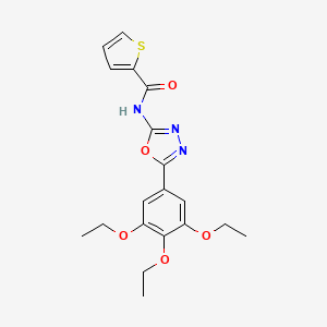 molecular formula C19H21N3O5S B2637872 N-[5-(3,4,5-triethoxyphenyl)-1,3,4-oxadiazol-2-yl]thiophene-2-carboxamide CAS No. 891125-01-2