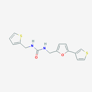 molecular formula C15H14N2O2S2 B2637877 1-(Thiophen-2-ylmethyl)-3-((5-(thiophen-3-yl)furan-2-yl)methyl)urea CAS No. 2034441-46-6