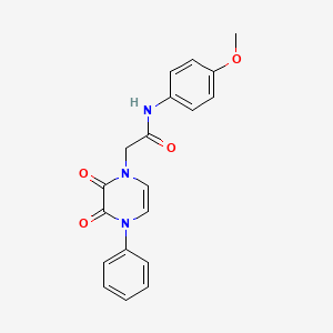molecular formula C19H17N3O4 B2637880 2-(2,3-二氧代-4-苯基-3,4-二氢吡嗪-1(2H)-基)-N-(4-甲氧基苯基)乙酰胺 CAS No. 904525-76-4