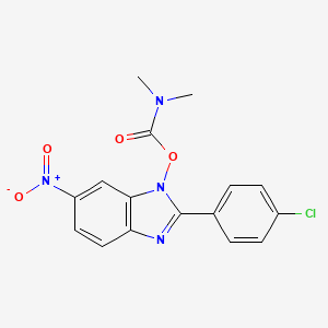 2-(4-chlorophenyl)-1-{[(dimethylamino)carbonyl]oxy}-6-nitro-1H-1,3-benzimidazole