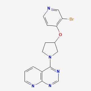 molecular formula C16H14BrN5O B2637895 4-[3-(3-Bromopyridin-4-yl)oxypyrrolidin-1-yl]pyrido[2,3-d]pyrimidine CAS No. 2380180-77-6