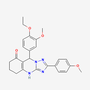 9-(4-ethoxy-3-methoxyphenyl)-2-(4-methoxyphenyl)-4H,5H,6H,7H,8H,9H-[1,2,4]triazolo[3,2-b]quinazolin-8-one