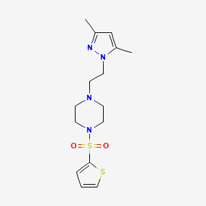 1-(2-(3,5-dimethyl-1H-pyrazol-1-yl)ethyl)-4-(thiophen-2-ylsulfonyl)piperazine