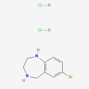 molecular formula C9H13BrCl2N2 B2637901 7-Bromo-2,3,4,5-tetrahydro-1H-1,4-benzodiazepine;dihydrochloride CAS No. 2416235-44-2