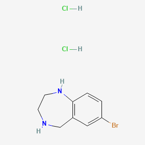 molecular formula C9H13BrCl2N2 B2637901 7-溴-2,3,4,5-四氢-1H-1,4-苯并二氮杂卓；二盐酸盐 CAS No. 2416235-44-2