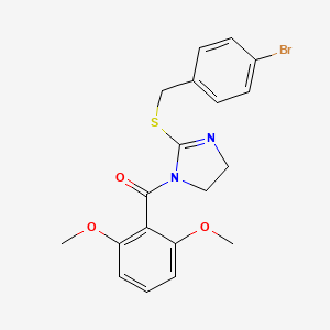 2-{[(4-bromophenyl)methyl]sulfanyl}-1-(2,6-dimethoxybenzoyl)-4,5-dihydro-1H-imidazole