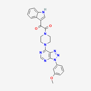 molecular formula C25H22N8O3 B2637905 1-(1H-indol-3-yl)-2-(4-(3-(3-methoxyphenyl)-3H-[1,2,3]triazolo[4,5-d]pyrimidin-7-yl)piperazin-1-yl)ethane-1,2-dione CAS No. 920375-76-4