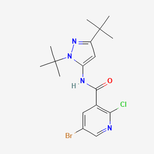 molecular formula C17H22BrClN4O B2637911 5-bromo-2-chloro-N-(1,3-di-tert-butyl-1H-pyrazol-5-yl)pyridine-3-carboxamide CAS No. 1375223-16-7