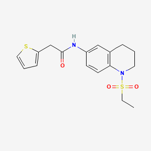 molecular formula C17H20N2O3S2 B2637916 N-[1-(ethylsulfonyl)-1,2,3,4-tetrahydroquinolin-6-yl]-2-(2-thienyl)acetamide CAS No. 946294-76-4