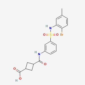 3-[[3-[(2-Bromo-5-methylphenyl)sulfamoyl]phenyl]carbamoyl]cyclobutane-1-carboxylic acid