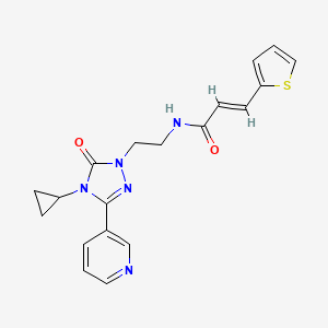 molecular formula C19H19N5O2S B2637922 (E)-N-(2-(4-cyclopropyl-5-oxo-3-(pyridin-3-yl)-4,5-dihydro-1H-1,2,4-triazol-1-yl)ethyl)-3-(thiophen-2-yl)acrylamide CAS No. 1799271-96-7