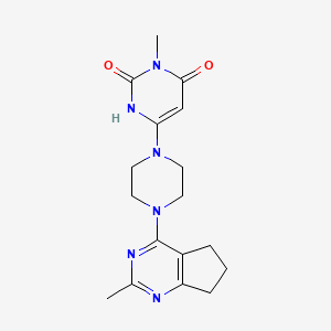 3-methyl-6-(4-(2-methyl-6,7-dihydro-5H-cyclopenta[d]pyrimidin-4-yl)piperazin-1-yl)pyrimidine-2,4(1H,3H)-dione