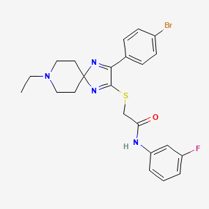 2-((3-(4-bromophenyl)-8-ethyl-1,4,8-triazaspiro[4.5]deca-1,3-dien-2-yl)thio)-N-(3-fluorophenyl)acetamide