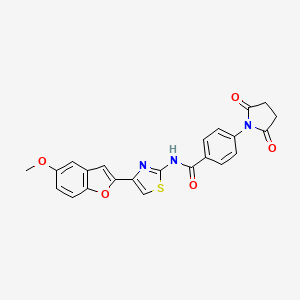 4-(2,5-dioxopyrrolidin-1-yl)-N-(4-(5-methoxybenzofuran-2-yl)thiazol-2-yl)benzamide