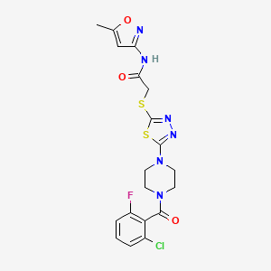 2-((5-(4-(2-chloro-6-fluorobenzoyl)piperazin-1-yl)-1,3,4-thiadiazol-2-yl)thio)-N-(5-methylisoxazol-3-yl)acetamide