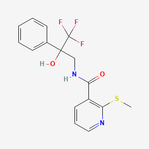 molecular formula C16H15F3N2O2S B2637949 2-(methylthio)-N-(3,3,3-trifluoro-2-hydroxy-2-phenylpropyl)nicotinamide CAS No. 1396713-26-0