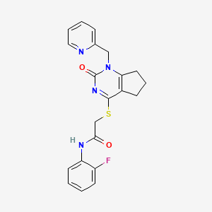 N-(2-fluorophenyl)-2-((2-oxo-1-(pyridin-2-ylmethyl)-2,5,6,7-tetrahydro-1H-cyclopenta[d]pyrimidin-4-yl)thio)acetamide