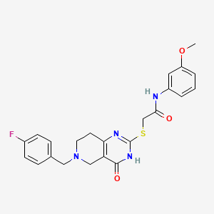 molecular formula C23H23FN4O3S B2637960 2-{[6-(4-fluorobenzyl)-4-oxo-3,4,5,6,7,8-hexahydropyrido[4,3-d]pyrimidin-2-yl]sulfanyl}-N-(3-methoxyphenyl)acetamide CAS No. 946369-42-2