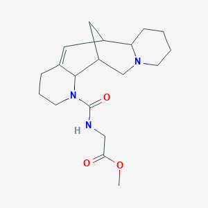 molecular formula C19H29N3O3 B2638000 methyl N-(3,4,6,7,8,9,10,12,13,13a-decahydro-2H-6,13-methanodipyrido[1,2-a:3',2'-e]azocin-1(6aH)-ylcarbonyl)glycinate CAS No. 1797270-01-9