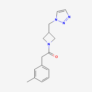 molecular formula C15H18N4O B2638001 2-(3-Methylphenyl)-1-[3-(triazol-1-ylmethyl)azetidin-1-yl]ethanone CAS No. 2320379-48-2
