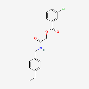 molecular formula C18H18ClNO3 B2638002 2-((4-Ethylbenzyl)amino)-2-oxoethyl 3-chlorobenzoate CAS No. 1241986-72-0