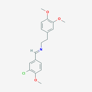 molecular formula C18H20ClNO3 B2638003 N-[(E)-(3-氯-4-甲氧基苯基)亚甲基]-2-(3,4-二甲氧基苯基)-1-乙胺 CAS No. 866020-46-4