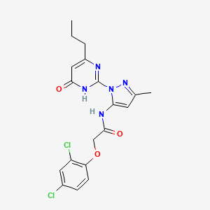 B2638007 2-(2,4-dichlorophenoxy)-N-(3-methyl-1-(6-oxo-4-propyl-1,6-dihydropyrimidin-2-yl)-1H-pyrazol-5-yl)acetamide CAS No. 1019097-07-4