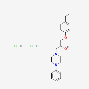 molecular formula C22H32Cl2N2O2 B2638011 1-(4-苯基哌嗪-1-基)-3-(4-丙基苯氧基)丙烷-2-醇二盐酸盐 CAS No. 352460-42-5