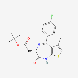molecular formula C21H23ClN2O3S B2638019 (S)-tert-butyl 2-(5-(4-chlorophenyl)-6,7-dimethyl-2-oxo-2,3-dihydro-1H-thieno[2,3-e][1,4]diazepin-3-yl)acetate CAS No. 1268524-67-9