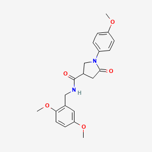 molecular formula C21H24N2O5 B2638020 N-(2,5-dimethoxybenzyl)-1-(4-methoxyphenyl)-5-oxopyrrolidine-3-carboxamide CAS No. 1252906-94-7