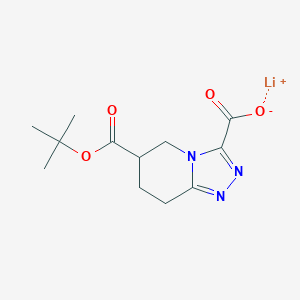 molecular formula C12H16LiN3O4 B2638022 锂；6-[(2-甲基丙烷-2-基)氧羰基]-5,6,7,8-四氢-[1,2,4]三唑并[4,3-a]吡啶-3-羧酸盐 CAS No. 2375273-68-8